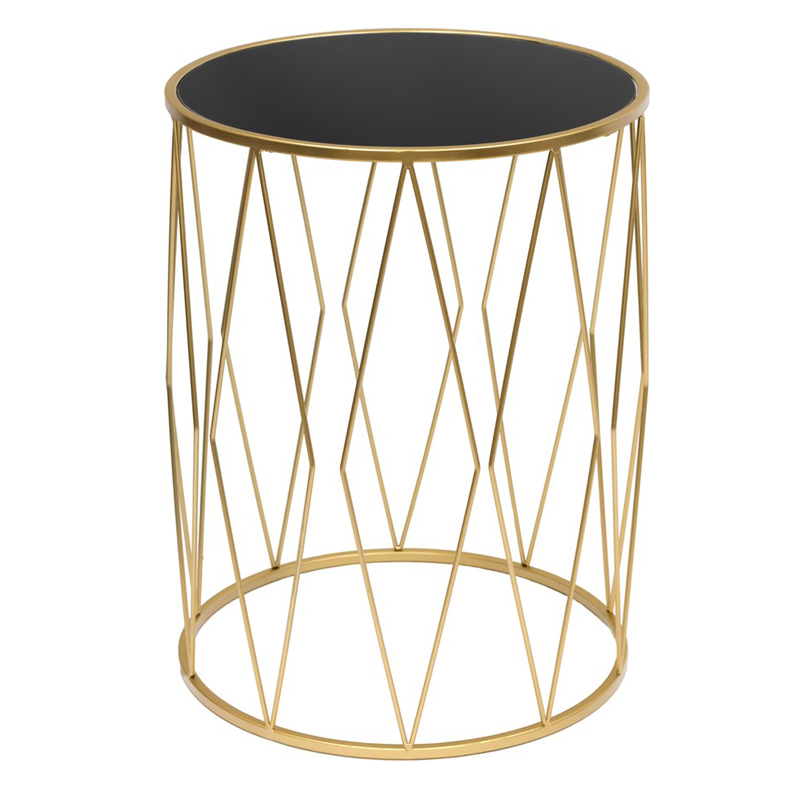 Приставной стол Geometric Interior Table черное стекло Золотой Черный Приставной стол Geometric Interior Table черное стекло Золотой Черный в Тюмени | Loft Concept