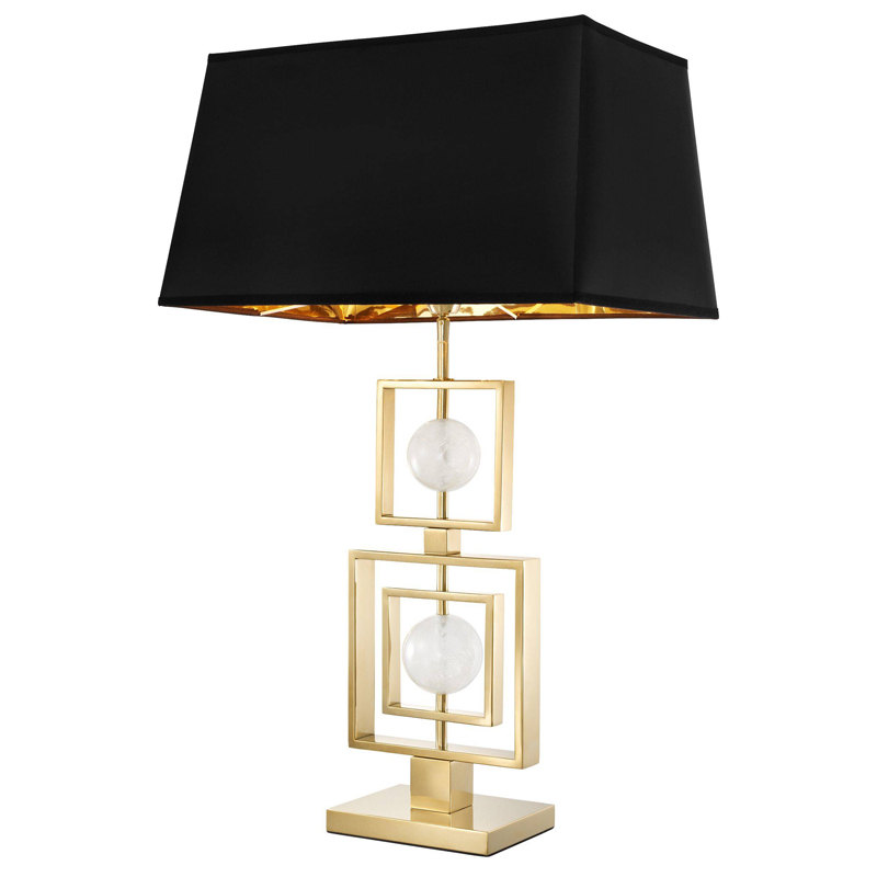 Настольная лампа Eichholtz Table Lamp Avola Золотой Черный Прозрачный белый в Тюмени | Loft Concept 