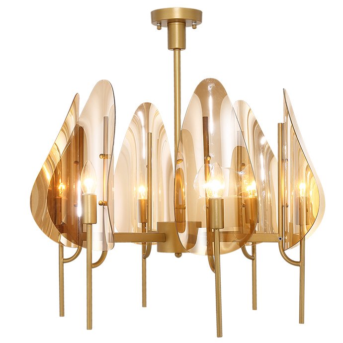 Люстра Chandelier Max Ingrand Fontana Arte Amber glass Золотой Янтарь (Amber) Люстра Chandelier Max Ingrand Fontana Arte Amber glass Золотой Янтарь (Amber) в Тюмени | Loft Concept