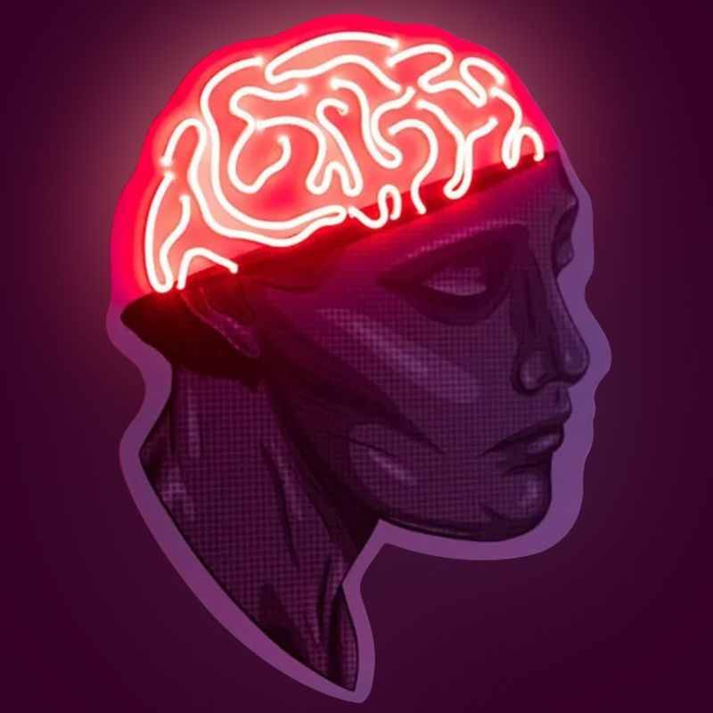 Неоновая настенная лампа Neon Brain Wall Lamp Фиолетовый Красный Неоновая настенная лампа Neon Brain Wall Lamp Фиолетовый Красный в Тюмени | Loft Concept