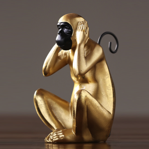 Статуэтка Monkey dont hear Глянцевое золото Статуэтка Monkey dont hear Глянцевое золото в Тюмени | Loft Concept