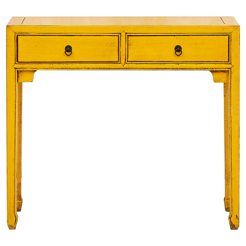 Консоль в китайском стиле с двумя ящиками Yellow Chinese Collection Console Желтый в Тюмени | Loft Concept 