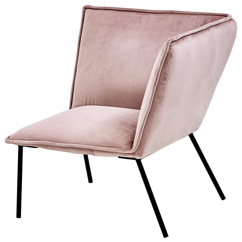 Кресло Corner Armchair pink Розовый пастельный Черный Кресло Corner Armchair pink Розовый пастельный Черный в Тюмени | Loft Concept