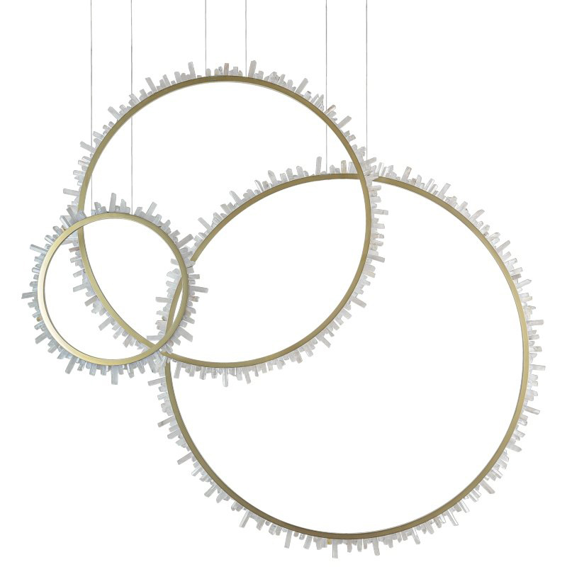Люстра три кольца Vertical Crystal Gold Rings Chandelier Золотой Белый Люстра три кольца Vertical Crystal Gold Rings Chandelier Золотой Белый в Тюмени | Loft Concept