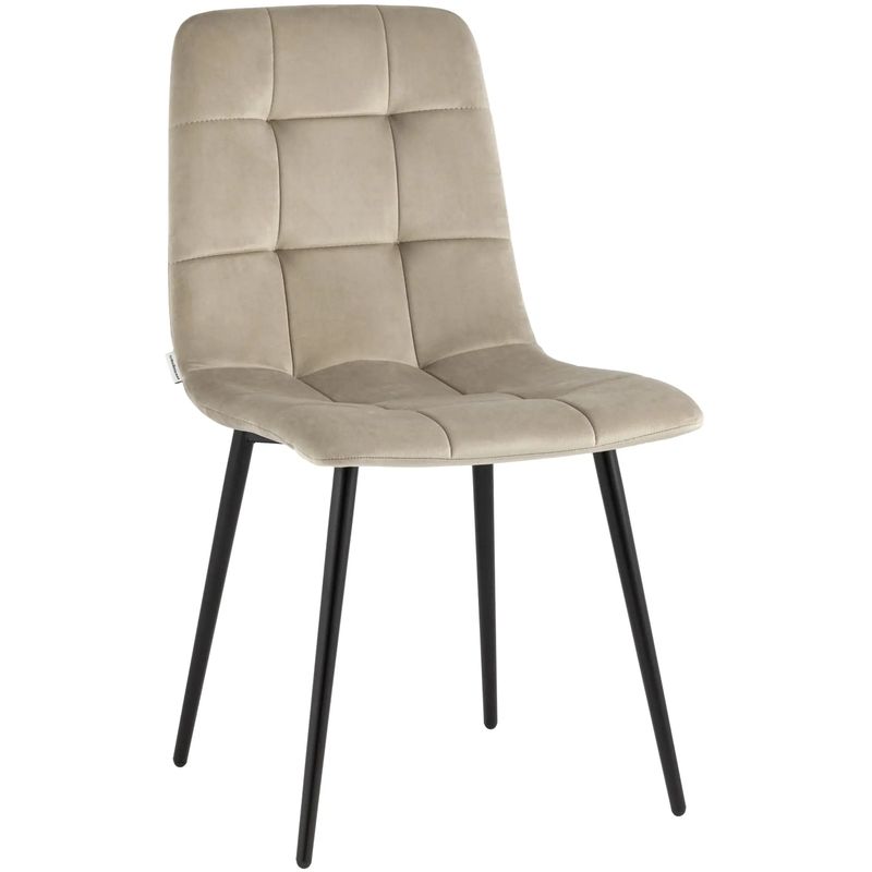 Стул NANCY Chair Светло-Бежевый Велюр Бежевый Черный Стул NANCY Chair Светло-Бежевый Велюр Бежевый Черный в Тюмени | Loft Concept
