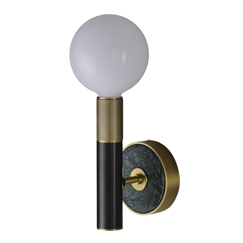 Бра Frode Wall lamp Латунь Белое матовое стекло Черный Бра Frode Wall lamp Латунь Белое матовое стекло Черный в Тюмени | Loft Concept