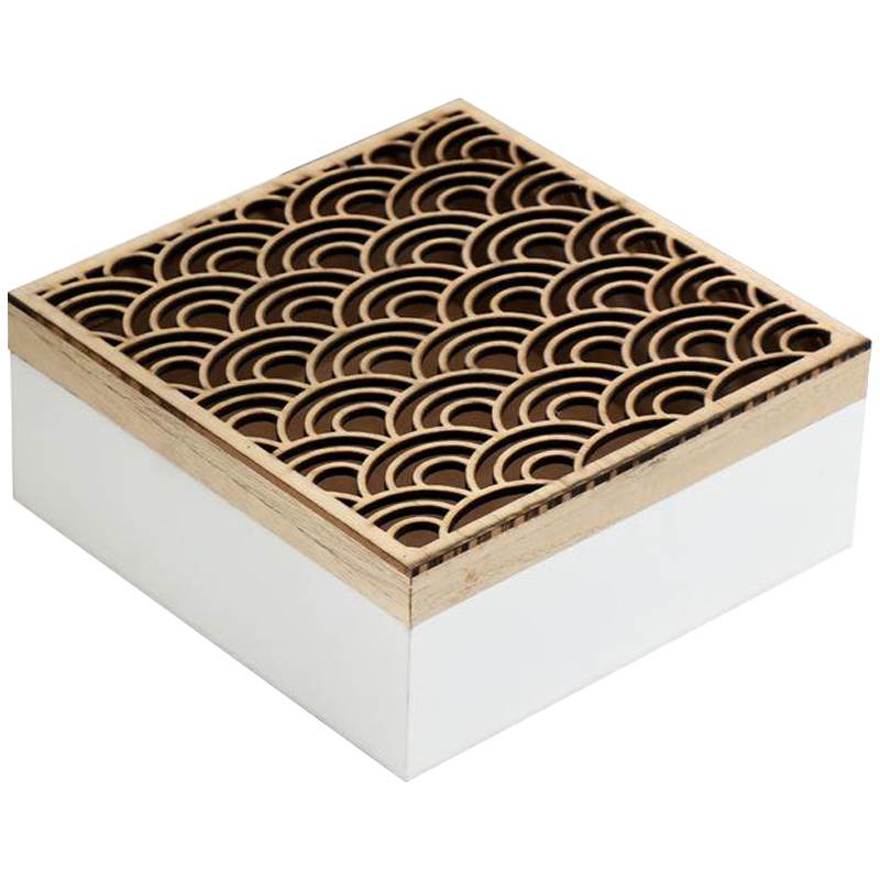 Шкатулка Scales Pattern Box Древесина Белый Шкатулка Scales Pattern Box Древесина Белый в Тюмени | Loft Concept
