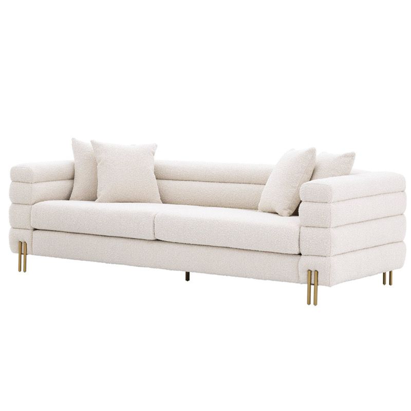 Диван Sofa York boucle cream Кремовый Латунь Диван Sofa York boucle cream Кремовый Латунь в Тюмени | Loft Concept