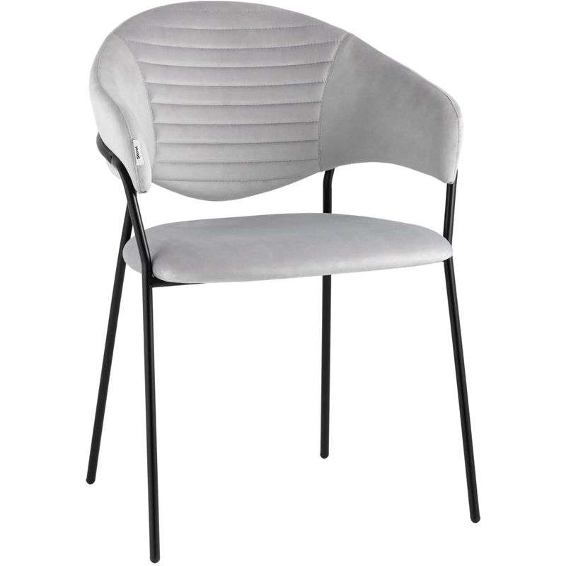 Стул Alexis Chair Светло-Серый Велюр Светло-серый Черный Стул Alexis Chair Светло-Серый Велюр Светло-серый Черный в Тюмени | Loft Concept