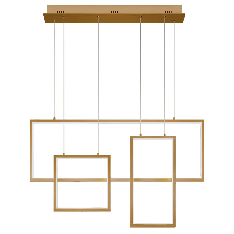 Люстра Rectangle Geometry Chandelier Gold 3 Золотой Люстра Rectangle Geometry Chandelier Gold 3 Золотой в Тюмени | Loft Concept