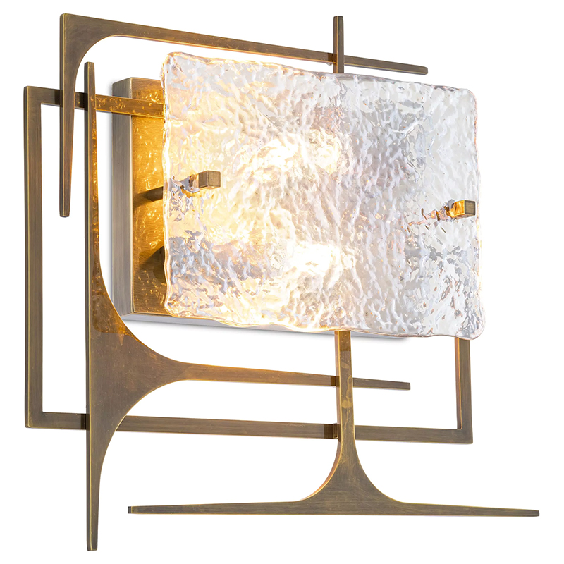 Бра Eichholtz Wall Lamp Zeno Прозрачное Стекло Латунь Бра Eichholtz Wall Lamp Zeno Прозрачное Стекло Латунь в Тюмени | Loft Concept