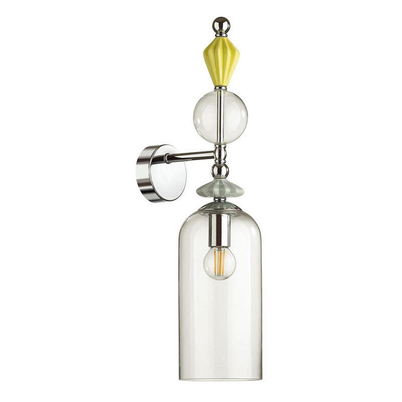 Бра Iris Glas wall lamp B chrome Прозрачное Стекло Прозрачный зеленый Желтый Хром Бра Iris Glas wall lamp B chrome Прозрачное Стекло Прозрачный зеленый Желтый Хром в Тюмени | Loft Concept