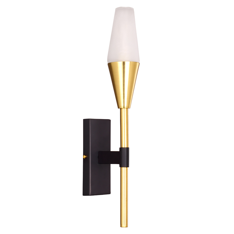 Бра Paulette Sconce Латунь Серый Белое матовое стекло Бра Paulette Sconce Латунь Серый Белое матовое стекло в Тюмени | Loft Concept