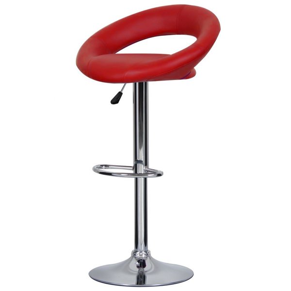 Барный стул Ring Dark Red Хром Красный Барный стул Ring Dark Red Хром Красный в Тюмени | Loft Concept