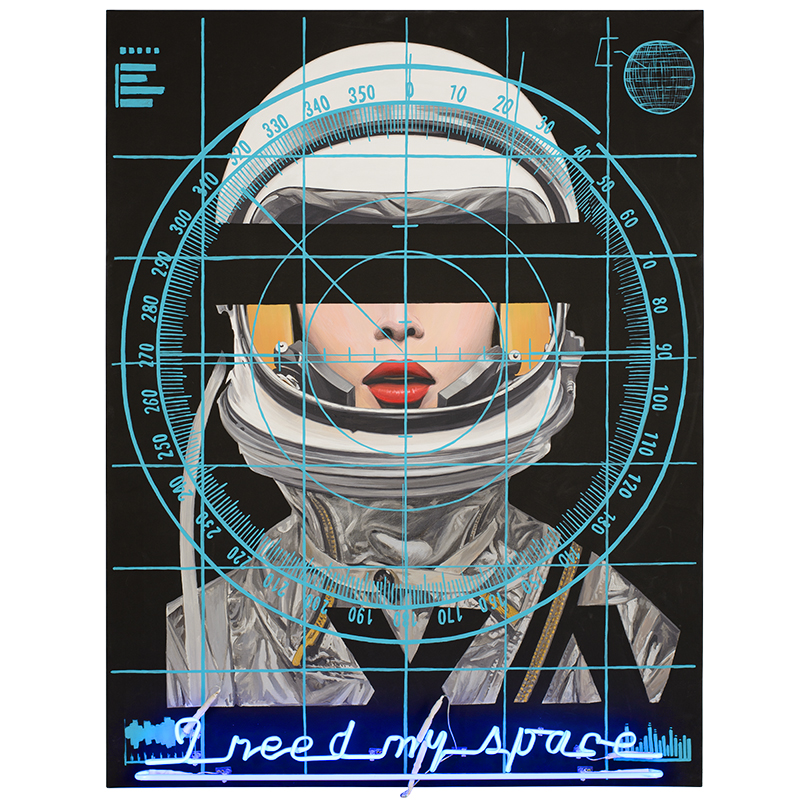 Картина Cosmo Girl с декоративной подсветкой Мульти Картина Cosmo Girl с декоративной подсветкой Мульти в Тюмени | Loft Concept