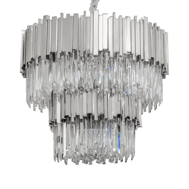 Круглая многоярусная люстра Luxxu Modern Cascade Chandelier Silver Metal Glass 80 Прозрачное Стекло Серебряный Круглая многоярусная люстра Luxxu Modern Cascade Chandelier Silver Metal Glass 80 Прозрачное Стекло Серебряный в Тюмени | Loft Concept