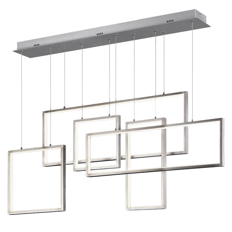 Люстра Rectangle Geometry Chandelier Nickel 5 Никель Сатин Люстра Rectangle Geometry Chandelier Nickel 5 Никель Сатин в Тюмени | Loft Concept