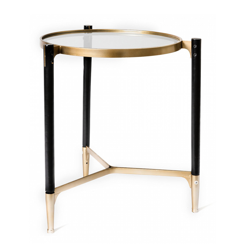 Приставной столик Black & Gold Table round Черный матовое золото Приставной столик Black & Gold Table round Черный матовое золото в Тюмени | Loft Concept