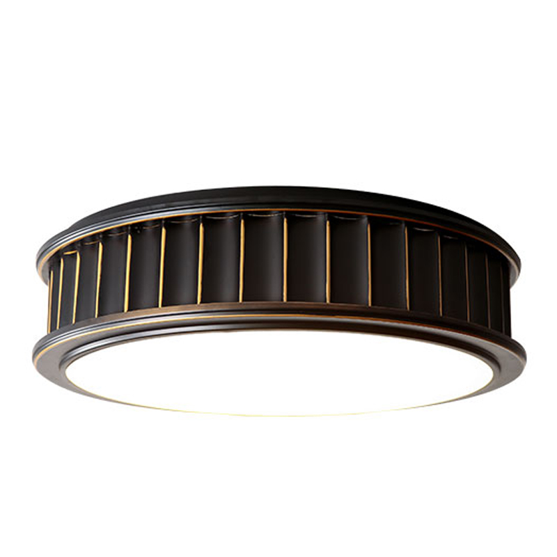 Потолочный светильник Drum Ceiling Lamp Темная бронза Белый Латунь Потолочный светильник Drum Ceiling Lamp Темная бронза Белый Латунь в Тюмени | Loft Concept