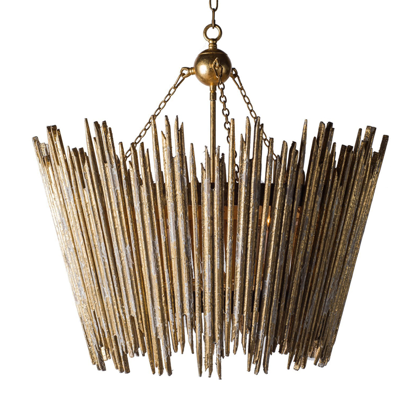 Люстра Ragna Golden Wooden Rods Chandelier Золотой Люстра Ragna Golden Wooden Rods Chandelier Золотой в Тюмени | Loft Concept