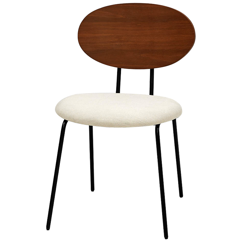 Стул на металлических ножках с деревянной спинкой Ram Loft Chair Черный Коричневый ivory ( слоновая кость ) Стул на металлических ножках с деревянной спинкой Ram Loft Chair Черный Коричневый ivory ( слоновая кость ) в Тюмени | Loft Concept
