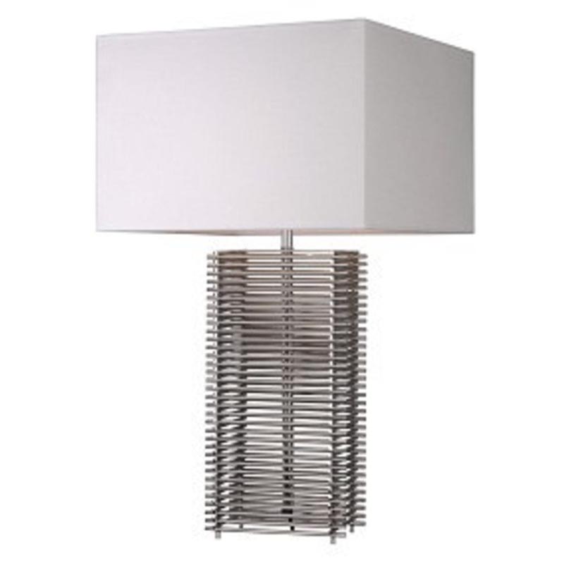 Настольная лампа Milburn Table Lamp Хром Белый Настольная лампа Milburn Table Lamp Хром Белый в Тюмени | Loft Concept