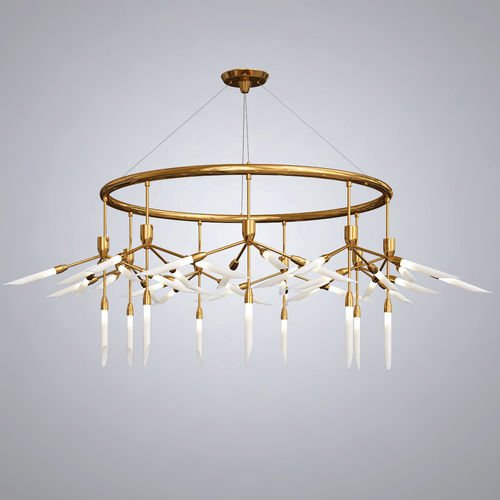 Люстра Spur Ring Chandelier Латунь Белый Люстра Spur Ring Chandelier Латунь Белый в Тюмени | Loft Concept