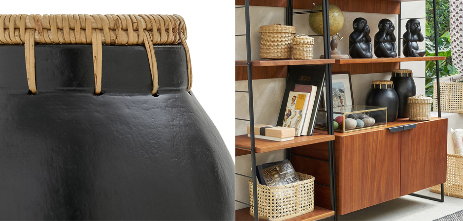 Ваза Ceramic Vase & Rattan D17 Ваза Ceramic Vase & Rattan D17 - Loft-Concept в Тюмени