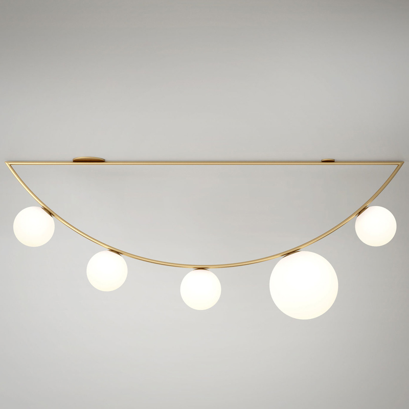 Потолочный светильник Atelier Areti Girlande Ceiling Crescent 5 Латунь Белый Потолочный светильник Atelier Areti Girlande Ceiling Crescent 5 Латунь Белый в Тюмени | Loft Concept