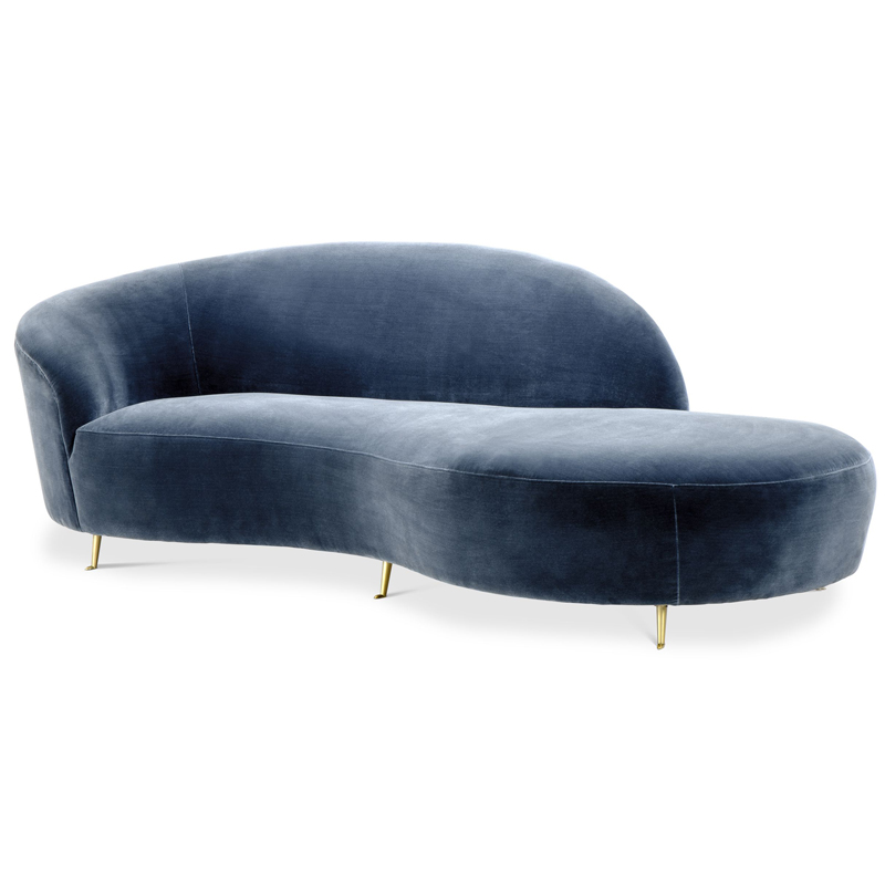 Кушетка Eichholtz Sofa Khan Синий Латунь Кушетка Eichholtz Sofa Khan Синий Латунь в Тюмени | Loft Concept