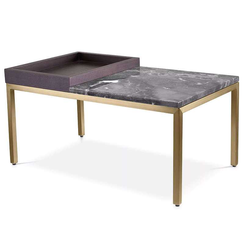 Приставной стол Eichholtz Side Table Forma Латунь Коричневый Серый Приставной стол Eichholtz Side Table Forma Латунь Коричневый Серый в Тюмени | Loft Concept