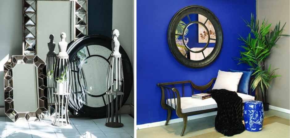 Зеркало настенное состаренное Black Round Window - Loft-Concept в Тюмени