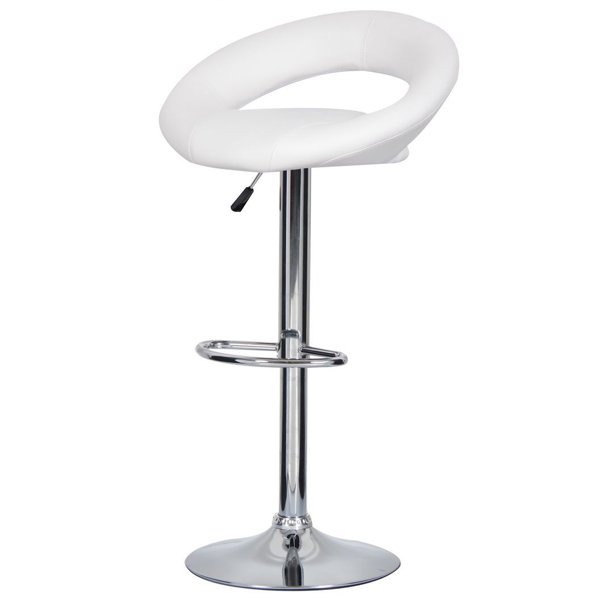 Барный стул Ring Dark White Хром Белый Барный стул Ring Dark White Хром Белый в Тюмени | Loft Concept