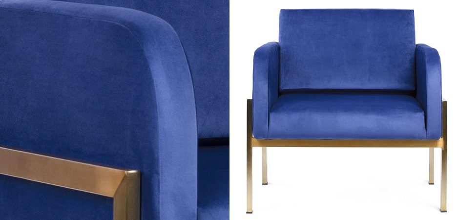 Кресло Velvet Ardmore Chair blue Кресло Velvet Ardmore Chair blue - Loft-Concept в Тюмени