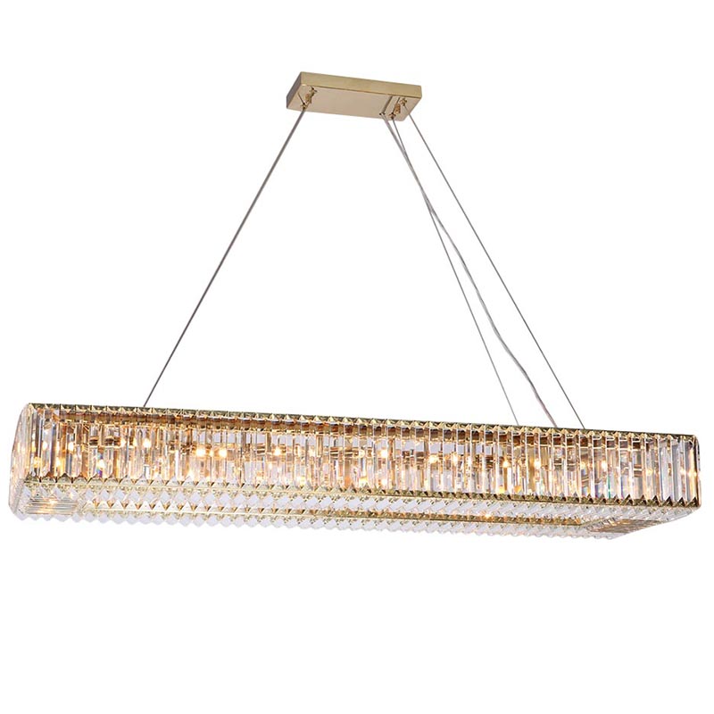 Люстра Darleen Crystal Gold Rectangular Chandelier Золотой Прозрачный (Transparent) Люстра Darleen Crystal Gold Rectangular Chandelier Золотой Прозрачный (Transparent) в Тюмени | Loft Concept