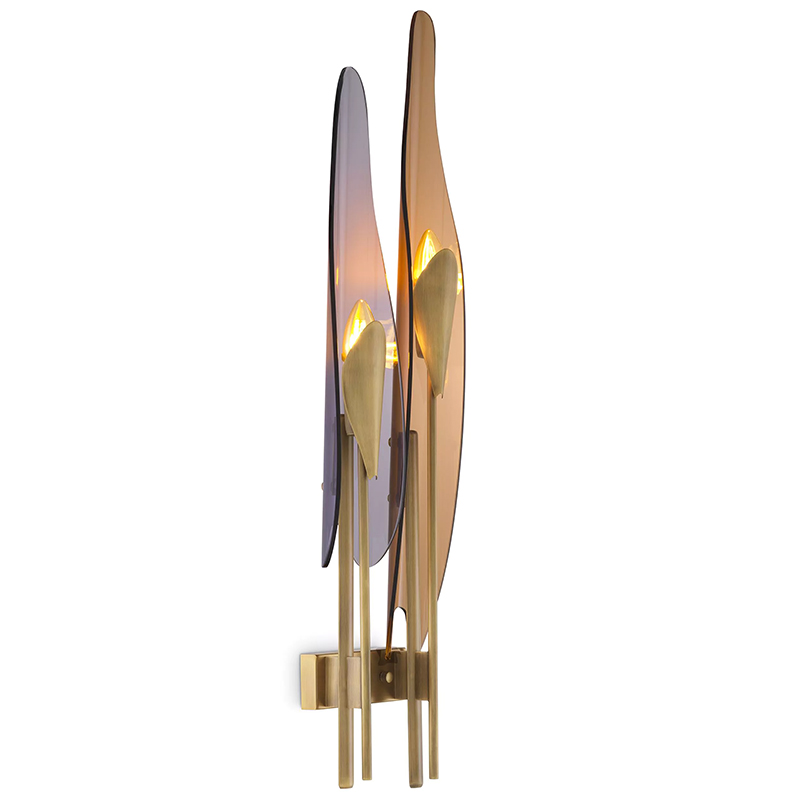 Бра Eichholtz Wall Lamp Sky Янтарный Стекло Смок Латунь Бра Eichholtz Wall Lamp Sky Янтарный Стекло Смок Латунь в Тюмени | Loft Concept