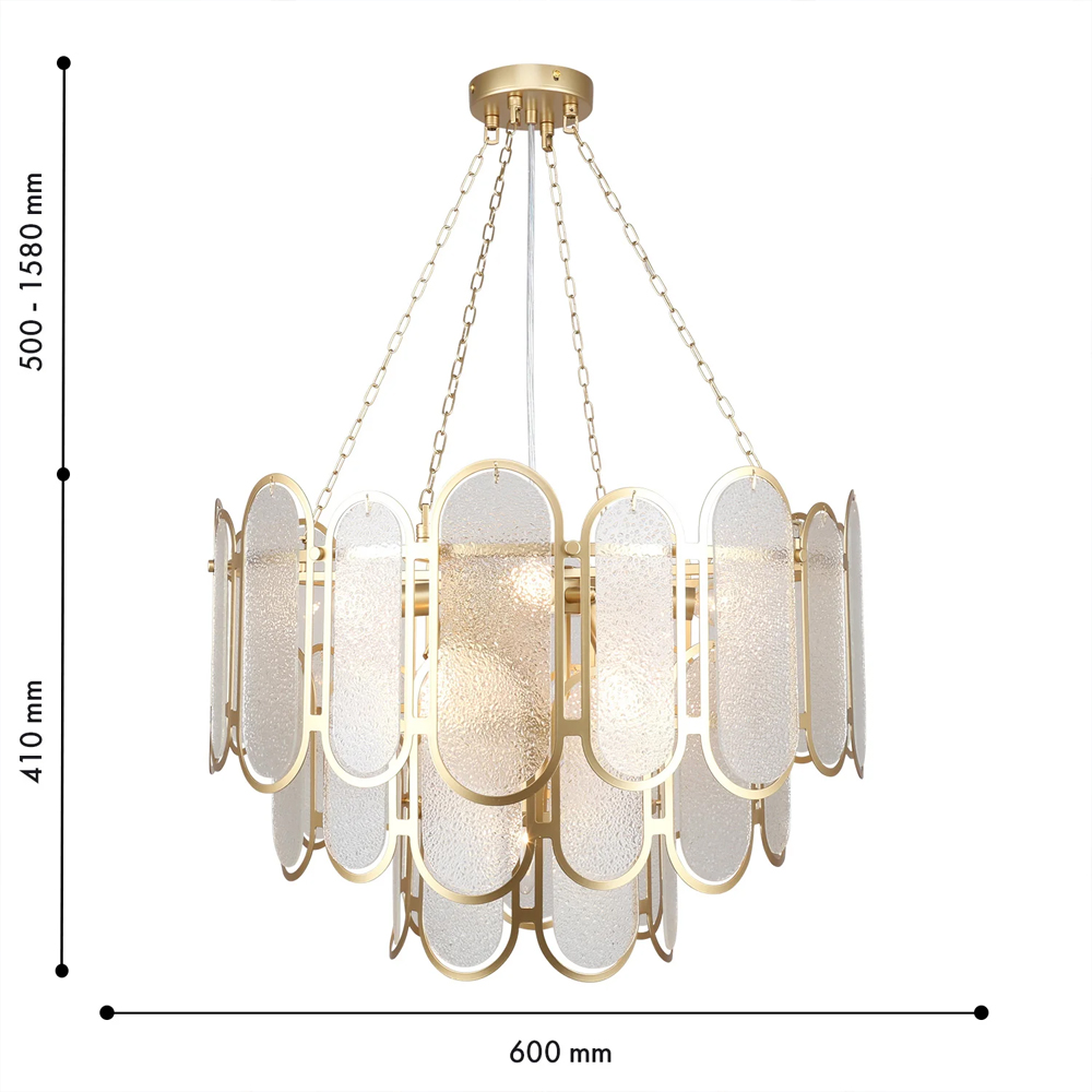 Люстра с многослойным эффектом из овальных элементов из непрозрачного стекла Conformation в Тюмени