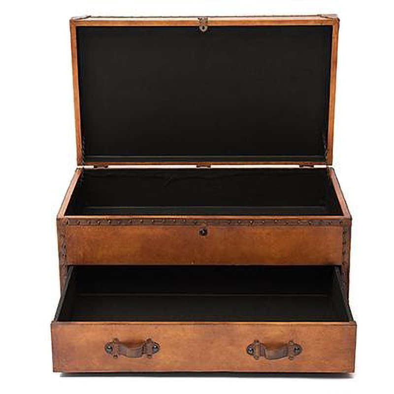 Стол-сундук Vintage buffalo leather chest-table Коричневый винтаж в Тюмени | Loft Concept 