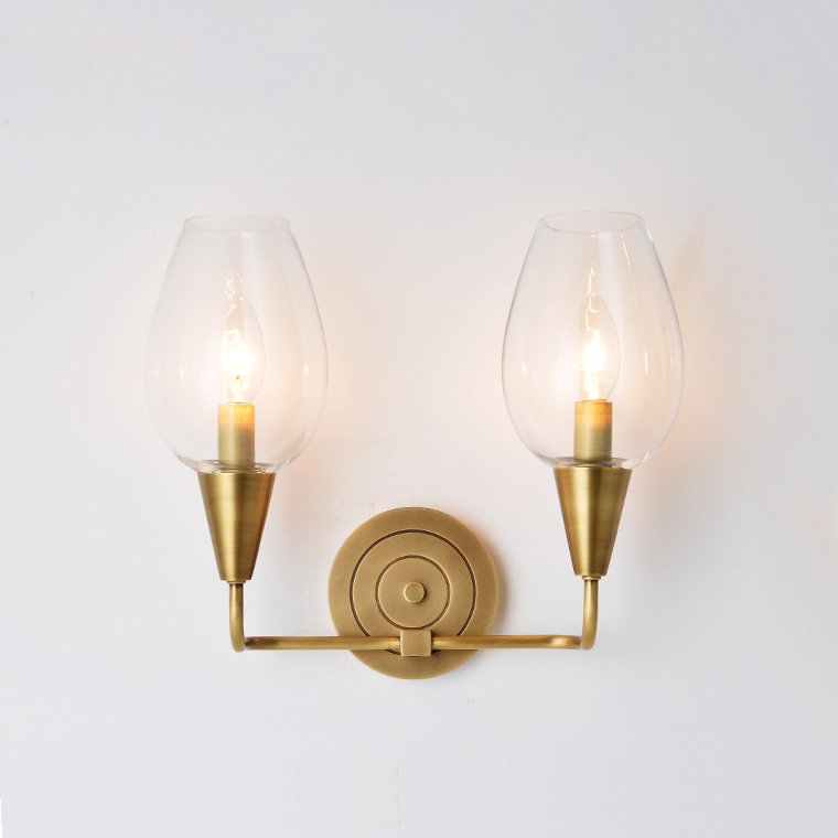 Бра VIOLA WALL Clear Lamp Double Латунь Прозрачное Стекло Бра VIOLA WALL Clear Lamp Double Латунь Прозрачное Стекло в Тюмени | Loft Concept