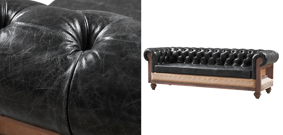 Диван Deconstructed Chesterfield Sofa triple Black leather Диван Deconstructed Chesterfield Sofa triple Black leather - Loft-Concept в Тюмени