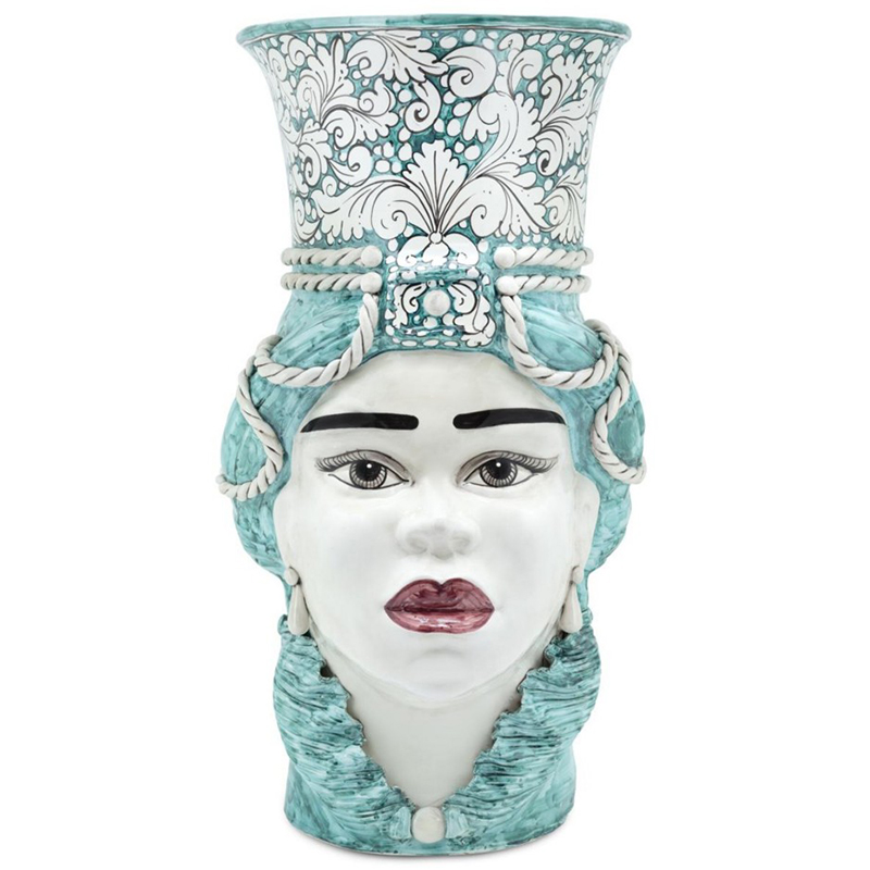 Ваза Vase Moro Lady Giant Ornate Malachite Бирюзовый Белый Ваза Vase Moro Lady Giant Ornate Malachite Бирюзовый Белый в Тюмени | Loft Concept