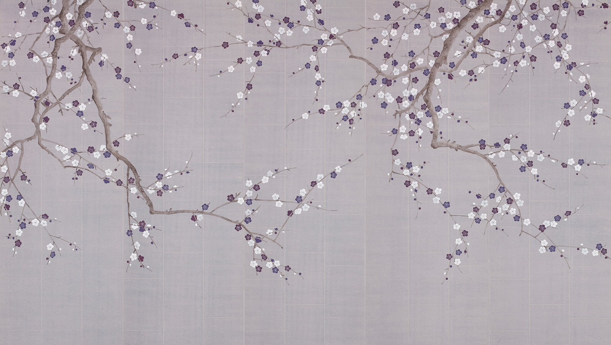 Обои ручная роспись Plum Blossom Lavender on Rich Mauve India tea paper Обои ручная роспись Plum Blossom Lavender on Rich Mauve India tea paper - постер Loft-Concept в Тюмени