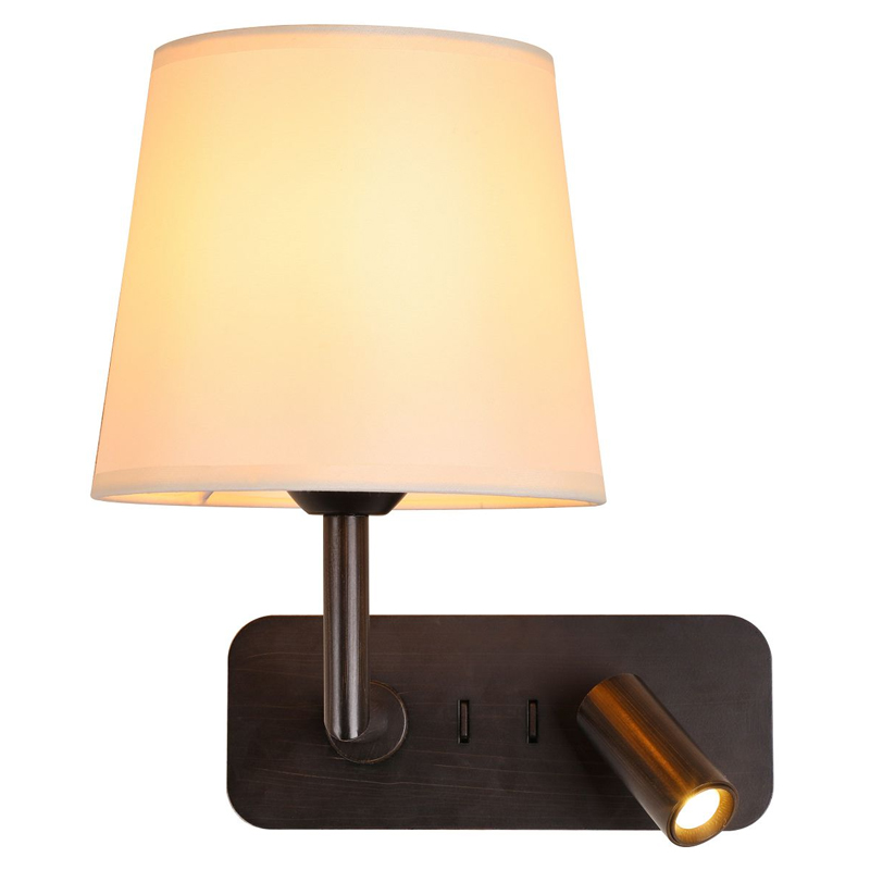 Бра с абажуром Trumpet Lamp Black 2 лампы Черный Белый Бежевый Бра с абажуром Trumpet Lamp Black 2 лампы Черный Белый Бежевый в Тюмени | Loft Concept