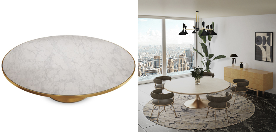 Обеденный стол Marble in Metal Dining Table Обеденный стол Marble in Metal Dining Table - Loft-Concept в Тюмени