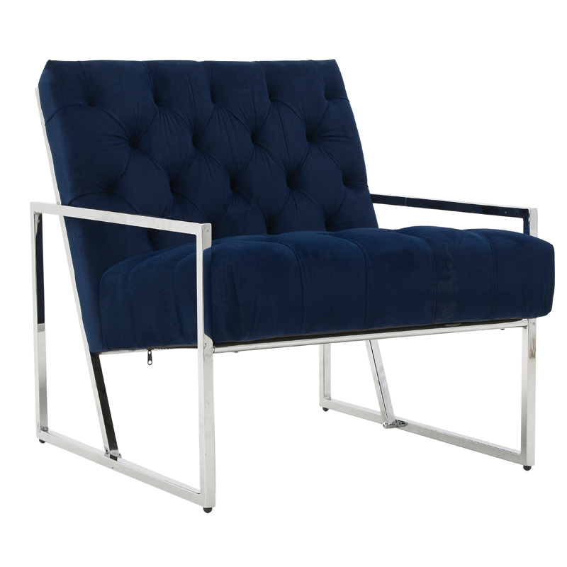 Кресло Ibbie Chair blue Темно-синий Хром Кресло Ibbie Chair blue Темно-синий Хром в Тюмени | Loft Concept
