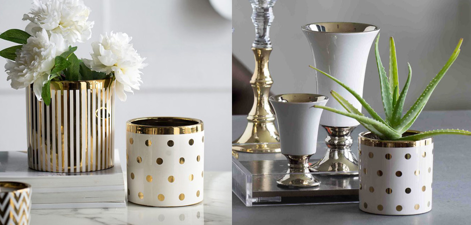 Ваза Gold & White Peas Ваза Gold & White Peas - Loft-Concept в Тюмени