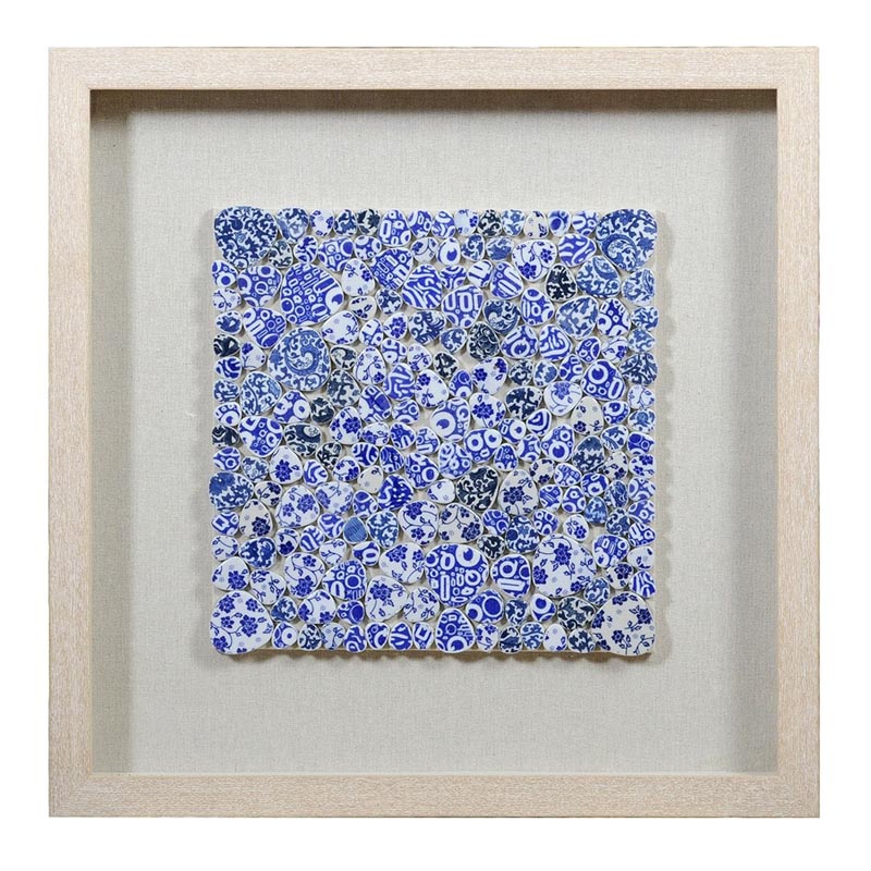 Панно Blue and White Mosaic square Белый Синий Бежевый в Тюмени | Loft Concept 
