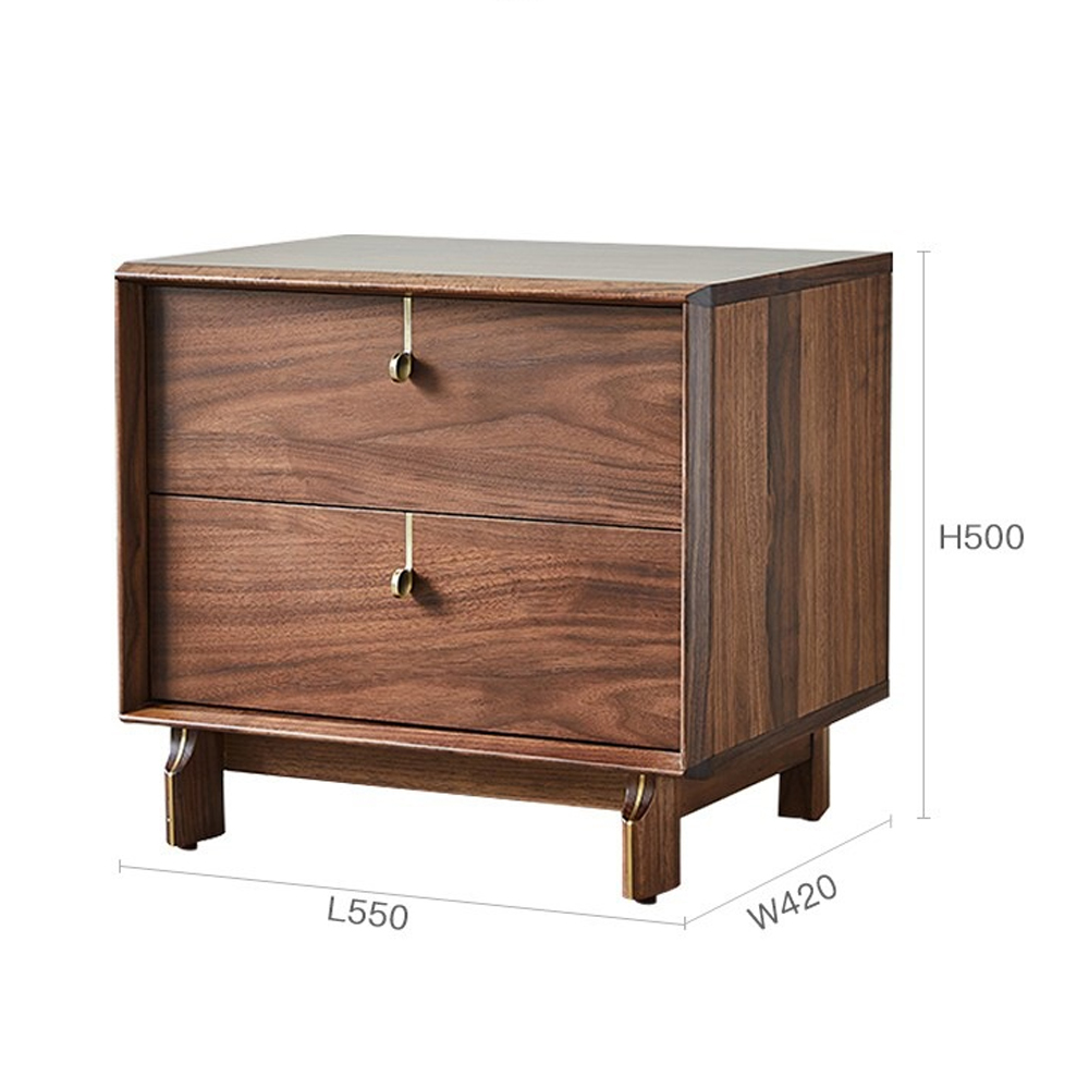 Прикроватный деревянный столик с ящиками Moon Walnut Furniture Прикроватный деревянный столик с ящиками Moon Walnut Furniture в Тюмени