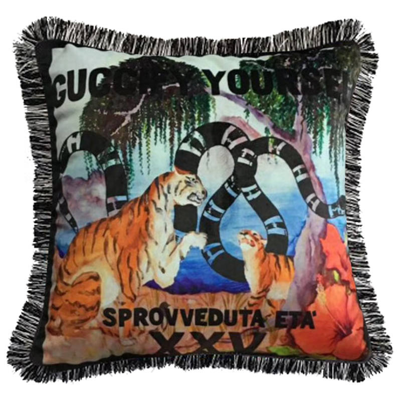 Декоративная подушка Cтиль Gucci Tigers Мульти Декоративная подушка Cтиль Gucci Tigers Мульти в Тюмени | Loft Concept