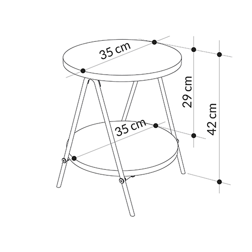 Стол приставной с 2-мя круглыми белыми столешницами ESSEL SIDE TABLE WHITE в Тюмени